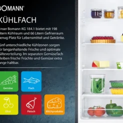 Bomann Kühl-/Gefrierkombination KG 184.1 Weiß 269 Liter 13 Bomann Kühl-/Gefrierkombination KG 184.1 Weiß 269 Liter -Angebote Herd Liebe Store b080f7ec0a2e7d4d85bd86a634849a1a