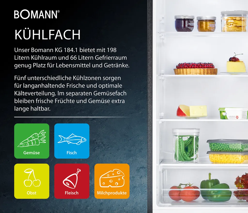 Bomann Kühl-/Gefrierkombination KG 184.1 Weiß 269 Liter 8 Bomann Kühl-/Gefrierkombination KG 184.1 Weiß 269 Liter - Image 6