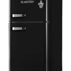 Klarstein Irene - Kühl- & Gefrierkombination, Retro Kühlschrank, 61 Liter Kühlfach, 24 Liter Gefrierfach, , 40 DB Leise, 2 Kühlebenen, 2 Türablagen, Schwarz [+] -Angebote Herd Liebe Store b0dccdefb9f3d3cfb4deb02f98e7ff4d