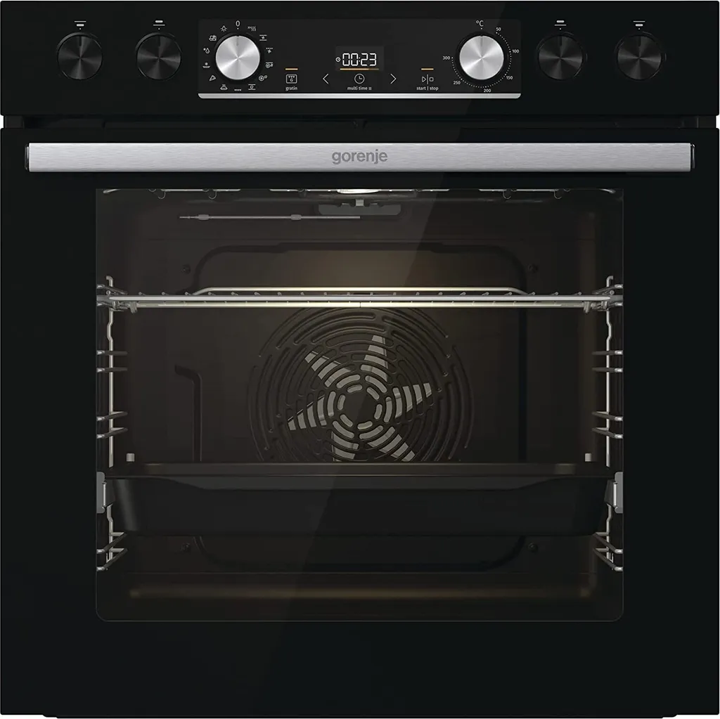 Gorenje Black Set 4 Einbauherd-Set Mit Glaskeramik-Kochfeld Mit Edelstahlrahmen, Heißluft - 77L XXL Volumen - ExtraSteam - GentleClose - EcoClean - AirFry - PizzaMode - PerfectGrill - Teleskopauszüge - Schwarz 4 Gorenje Black Set 4 Einbauherd-Set Mit Glaskeramik-Kochfeld Mit Edelstahlrahmen, Heißluft - 77L XXL Volumen - ExtraSteam - GentleClose - EcoClean - AirFry - PizzaMode - PerfectGrill - Teleskopauszüge - Schwarz - Image 2