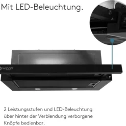 Wiggo Dunstabzugshaube 60cm WE-632ER Schwarz I Flachschirmhaube Für Abluft Oder Umluft Dunstabzug 300m³/h Mit LED-Beleuchtung I Einbau-Dunstabzugshaube Inkl. Fettfilter & 2× Kohlefilter 12 Wiggo Dunstabzugshaube 60cm WE-632ER Schwarz I Flachschirmhaube Für Abluft Oder Umluft Dunstabzug 300m³/h Mit LED-Beleuchtung I Einbau-Dunstabzugshaube Inkl. Fettfilter & 2× Kohlefilter -Angebote Herd Liebe Store b3ac8f79c5da44f7d116d3222b82e0f2