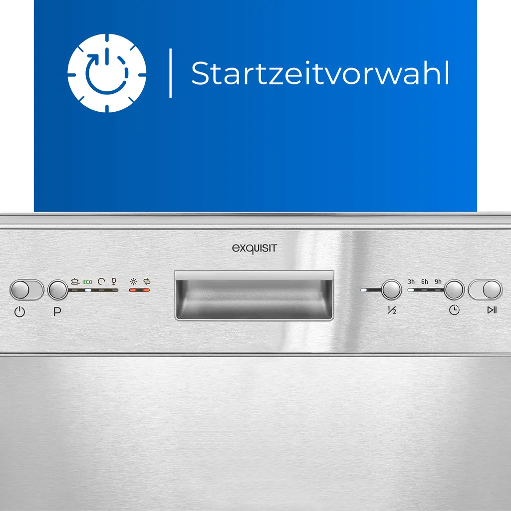 Exquisit Geschirrspüler EGSP6112-EF-030E Inox | Einbaugeschirrspüler | 12 Maßgedecke | Inox 6 Exquisit Geschirrspüler EGSP6112-EF-030E Inox | Einbaugeschirrspüler | 12 Maßgedecke | Inox - Image 4