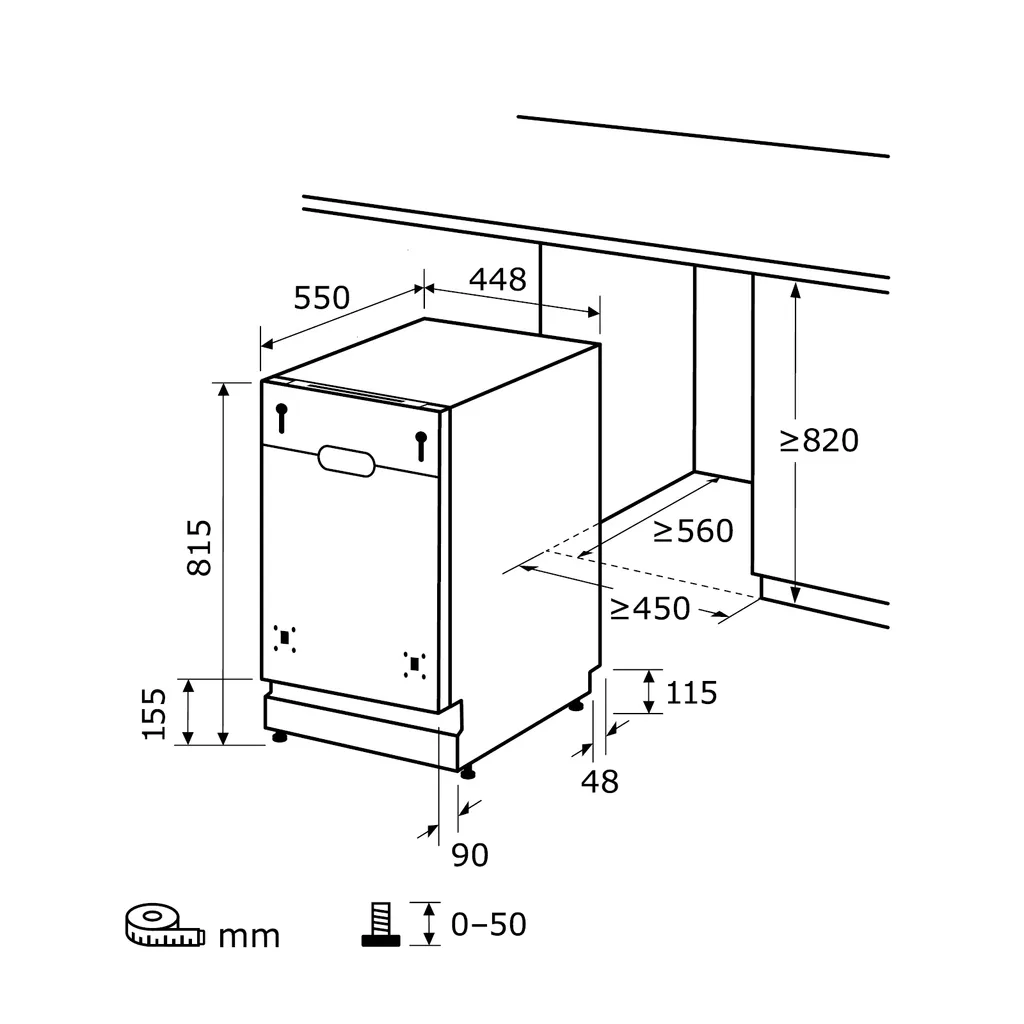 Exquisit Einbaugeschirrspüler EGSP1009-E-030E Silber | Vollintegriert | 9 Gedecke | Silber 8 Exquisit Einbaugeschirrspüler EGSP1009-E-030E Silber | Vollintegriert | 9 Gedecke | Silber - Image 6