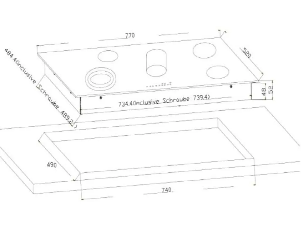 PKM Glaskeramik-Kochfeld Ceranfeld Mit Edelstahlrahmen EB-C5-3KBTC Touch Control 77cm 11 PKM Glaskeramik-Kochfeld Ceranfeld Mit Edelstahlrahmen EB-C5-3KBTC Touch Control 77cm - Image 9