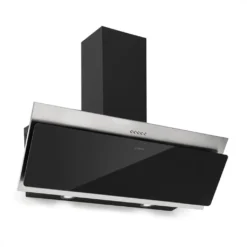 Klarstein Alessia Dunstabzugshaube , 90 Cm , EEK B , 350 M³/h , Push Control , LED-Beleuchtung , Abluft Oder Umluft , Kopffreihaube , Wandhaube , Edelstahl-Glas-Mix , Schwarz