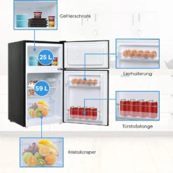 COSTWAY Kühlschrank Mit Gefrierfach Standkühlschrank Gefrierschrank Kühl-Gefrier-Kombination 85L Schwarz 11 COSTWAY Kühlschrank Mit Gefrierfach Standkühlschrank Gefrierschrank Kühl-Gefrier-Kombination 85L Schwarz -Angebote Herd Liebe Store ba4a3922ae066f323912b825fdabf505