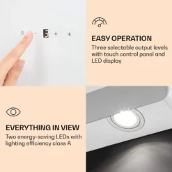 Klarstein Aurora Eco 90 Dunstabzugshaube 90 Cm , Abluftleistung: 550 M³/h , Kopffrei , Ambientelicht , EEC A+ -Angebote Herd Liebe Store ba6aa58f233f9d231cd3278a547ec775