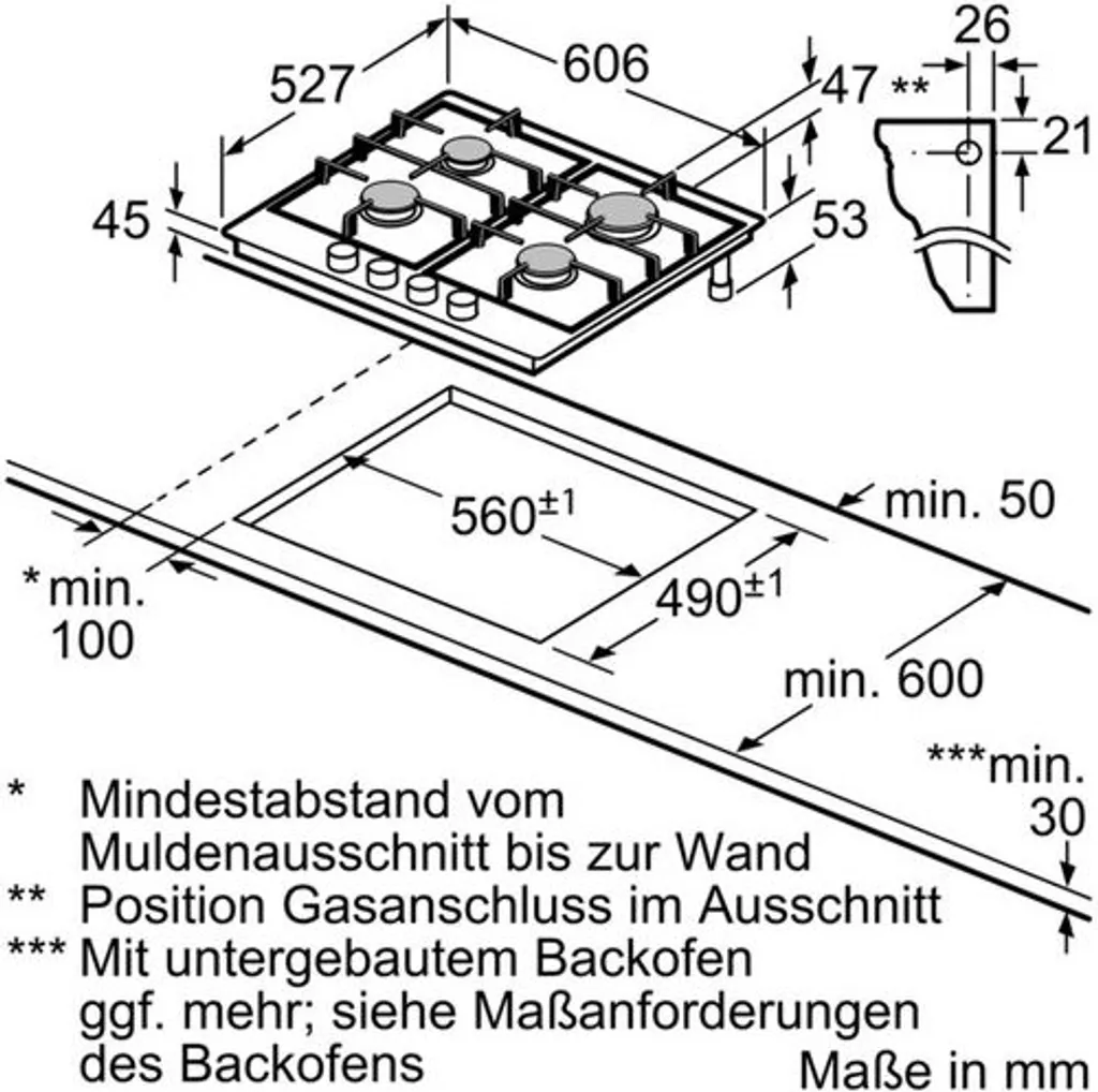 Bosch POP6B6B10 60cm Gaskochfeld Schwarz Hartglas GAS KOCHFELD Autark 9 Bosch POP6B6B10 60cm Gaskochfeld Schwarz Hartglas GAS KOCHFELD Autark - Image 7