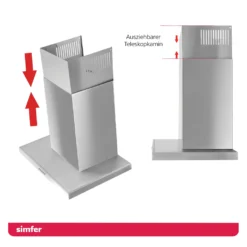 Simfer SMF-CH 8633 Dunstabzugshaube Edelstahl, 60 Cm, 650 M³ /h, Wandhaube, Kaminhaube, Teleskopkamin, Doppelabluftschacht, LED-Beleuchtung 17 Simfer SMF-CH 8633 Dunstabzugshaube Edelstahl, 60 Cm, 650 M³ /h, Wandhaube, Kaminhaube, Teleskopkamin, Doppelabluftschacht, LED-Beleuchtung -Angebote Herd Liebe Store be3c083f03a44177f7285f0ec77d712f