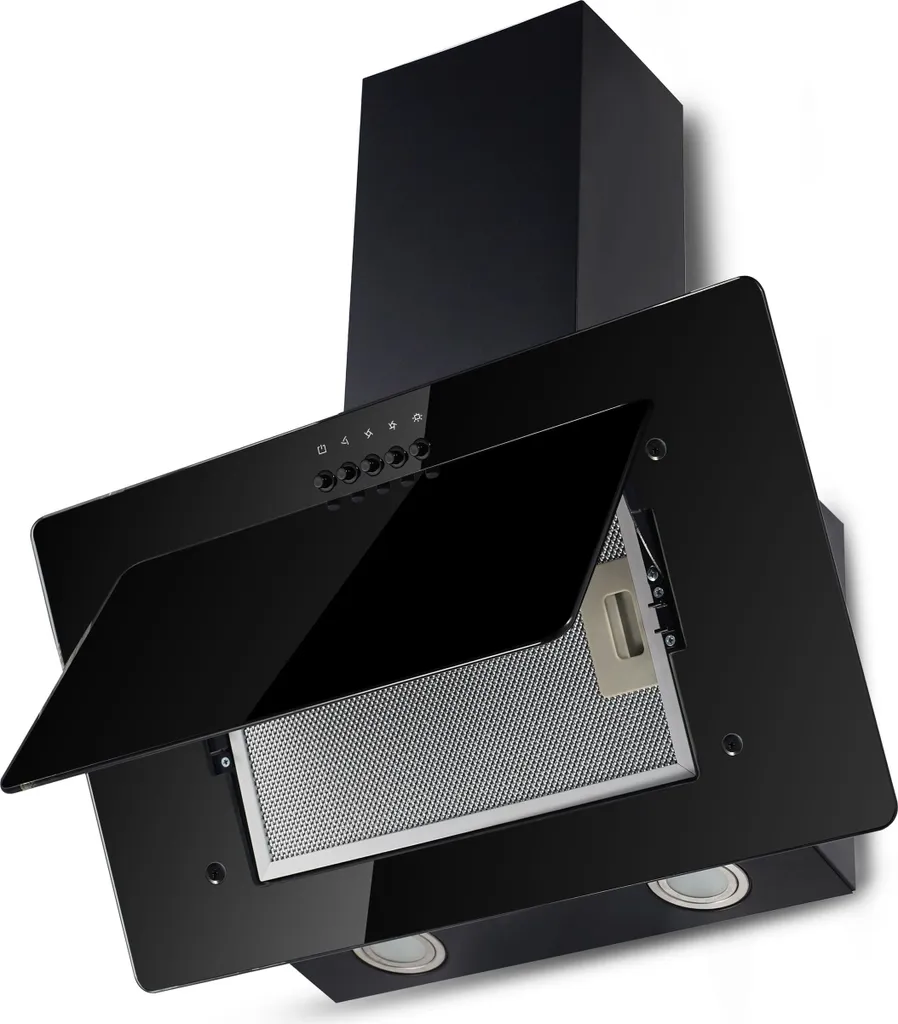 Dunstabzugshaube KH-GSH-60B Glas Schwarz Kopffreihaube LED 60cm Schräg 4 Dunstabzugshaube KH-GSH-60B Glas Schwarz Kopffreihaube LED 60cm Schräg - Image 2