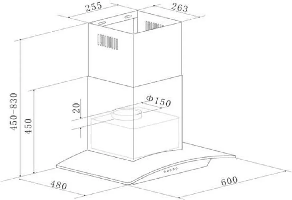 Dunstabzugshaube / Glasschirmhaube Respekta CH 0160 IXB 60cm Edelstahl 4 Dunstabzugshaube / Glasschirmhaube Respekta CH 0160 IXB 60cm Edelstahl - Image 2
