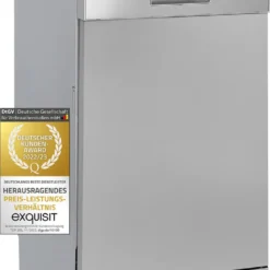 Exquisit Geschirrspüler GSP9109-030E Silber | Standgerät | 9 Gedecke | Silber