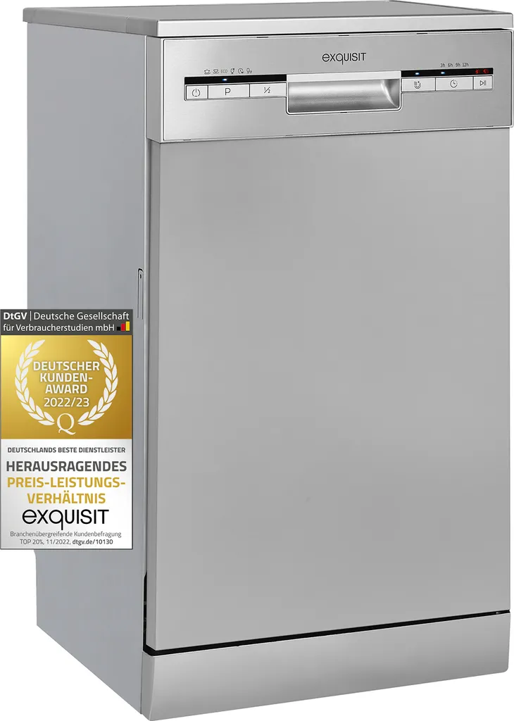 Exquisit Geschirrspüler GSP9109-030E Silber | Standgerät | 9 Gedecke | Silber 3 Exquisit Geschirrspüler GSP9109-030E Silber | Standgerät | 9 Gedecke | Silber