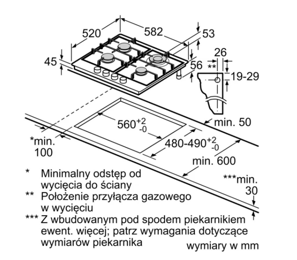 HERDSET Bosch Backofen 2-fach Teleskopauszug Mit Gaskochfeld - Autark, 60 Cm NEU 12 HERDSET Bosch Backofen 2-fach Teleskopauszug Mit Gaskochfeld - Autark, 60 Cm NEU - Image 10