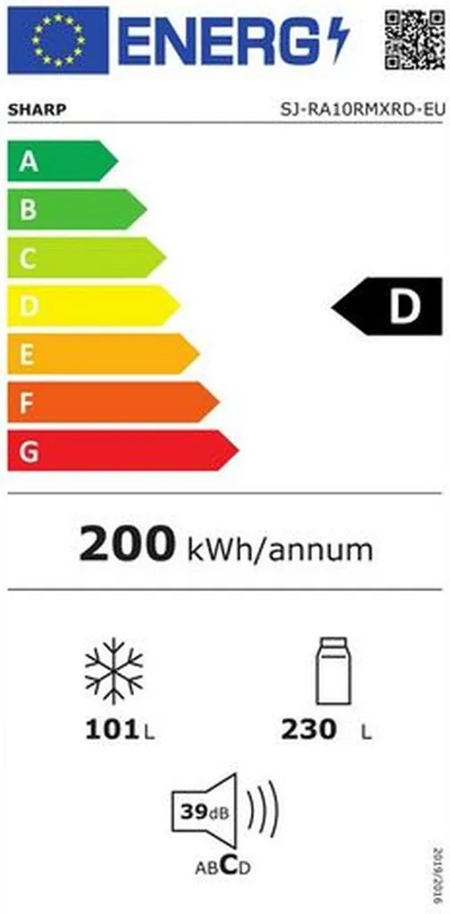 Sharp - SJ-RA10RMXRD-EU - Kühl-Gefrierkombination - Retro Desing - Rot - NoFrost 7 Sharp - SJ-RA10RMXRD-EU - Kühl-Gefrierkombination - Retro Desing - Rot - NoFrost - Image 5