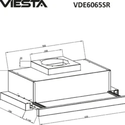 VIESTA VDE6065SR Dunstabzugshaube 60cm - Edelstahl Einbau Flachschirmhaube Mit Fettfiltern - Ausziehbar - Abluft- & Umluftfunktion - Dunstabzug Mit Silberner Edelstahlblende - Energieklasse B -Angebote Herd Liebe Store c6dfe7071d61bee530a3d8961c42b5fc