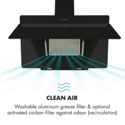 Klarstein Aurica 90 Dunstabzugshaube - Wandabzugshaube, Abzugshaube Zum Wandanbau, 90 Cm, 165 W, 620 M³/h Abluftleistung, 3 Leistungsstufen, Zuschaltbares Licht, Inkl. Montagematerial, Schwarz [Energieklasse B] -Angebote Herd Liebe Store c8284714c0eec4175c2bf5c26a2a6bbe