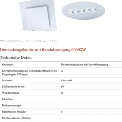 PKM Dunstabzugshaube Mit Randabsaugung Kopffreihaube 9039XW Glas Weiß 60 Cm -Angebote Herd Liebe Store c8e36d94c07161606180f0acb137d538