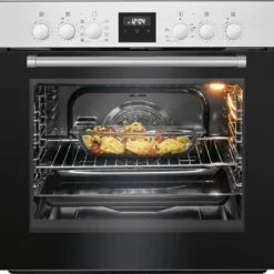 Bomann Elektroherd Set, Backofen Mit Glaskeramik-Herdplatte Und 4 Kochplatten, Ofen M. Ober-/Unterhitze, Grill- Und Umluft Mit Ceranfeld, Backofen M. Touch-Display EHBC 7933 IX