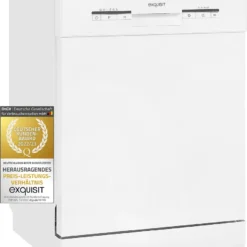 Exquisit Geschirrspüler GSP9112-030E Weiss | Standgerät | 12 Gedecke | Weiß