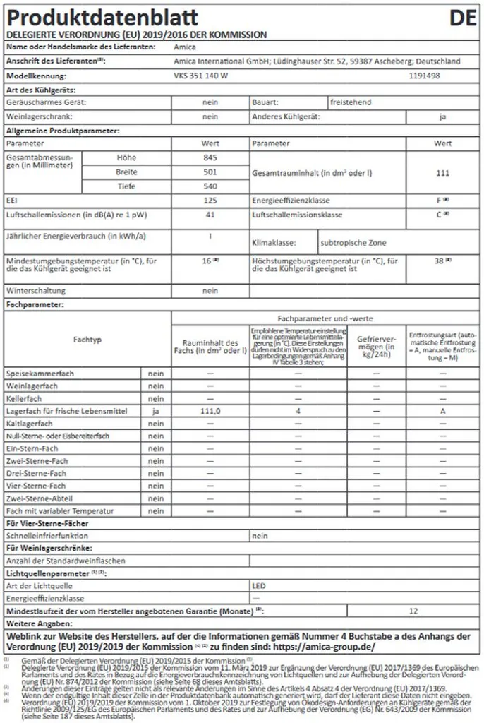Amica - VKS 351 140 W - Kühlschrank 6 Amica - VKS 351 140 W - Kühlschrank - Image 4