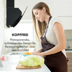 Klarstein Annabelle 90 Dunstabzugshaube - Kopffreihaube, Wandabzugshaube, Abluft/Umluft, 650 M³/h Abluftleistung, 230 Watt, LED-Kochflächenbeleuchtung, Edelstahl, Touch-Armatur, Schwarz -Angebote Herd Liebe Store ceb2d84152cdeef7c36eda03b6a688de