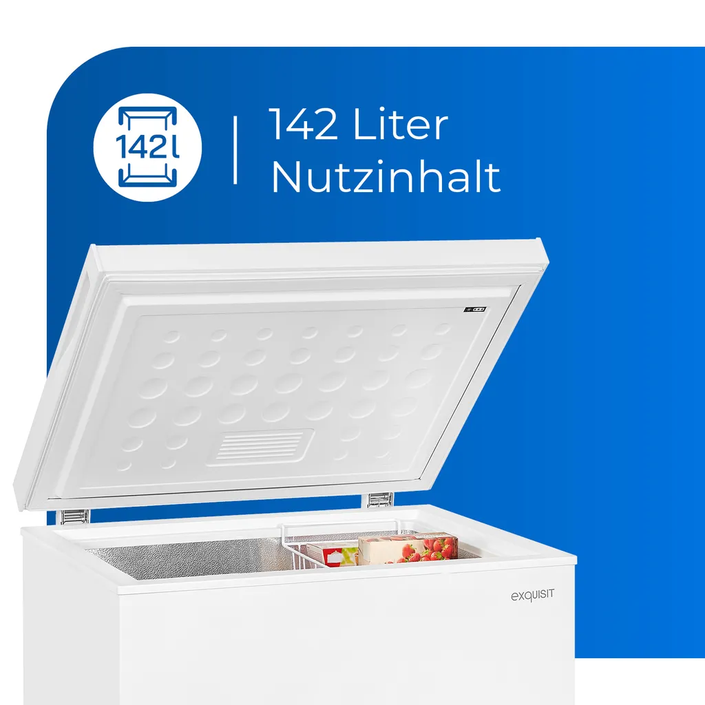 Exquisit Gefriertruhe GT150-E-040F Weiss | Standgerät | 142 L Volumen | Weiß 5 Exquisit Gefriertruhe GT150-E-040F Weiss | Standgerät | 142 L Volumen | Weiß - Image 3