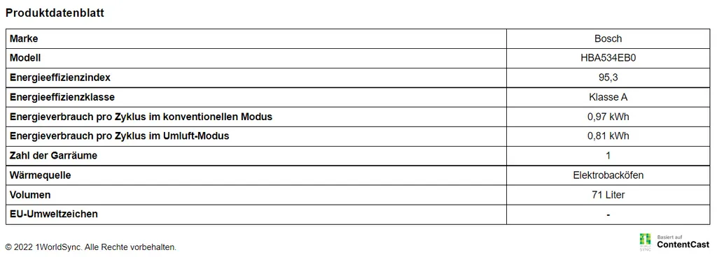 Bosch Backofen HBA534EB0 Einbauherd - Schwarz, Autark, 3D-Heißluft, Teleskopauszug 11 Bosch Backofen HBA534EB0 Einbauherd - Schwarz, Autark, 3D-Heißluft, Teleskopauszug - Image 9
