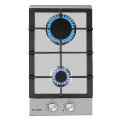 Klarstein Ignito Domino Gaskochfeld , 2-flammig , Autark , 30 Cm , Einbau , Sabaf-Brenner , Erdgas/Propangas , Sicherheitsventile , Automatische Abschaltung , Topfträger Aus Gusseisen , Edelstahl , Silber