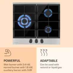 Klarstein Alchemist 3 Gaskochfeld , 6,2 KW , 3-flammig Aluminium-Brenner , Glaskeramik , Elektrische Zündung , Inkl. Schlauch Und Druckminderer 11 Klarstein Alchemist 3 Gaskochfeld , 6,2 KW , 3-flammig Aluminium-Brenner , Glaskeramik , Elektrische Zündung , Inkl. Schlauch Und Druckminderer -Angebote Herd Liebe Store d1b432ef6a64ff33d433fdd92d852cea