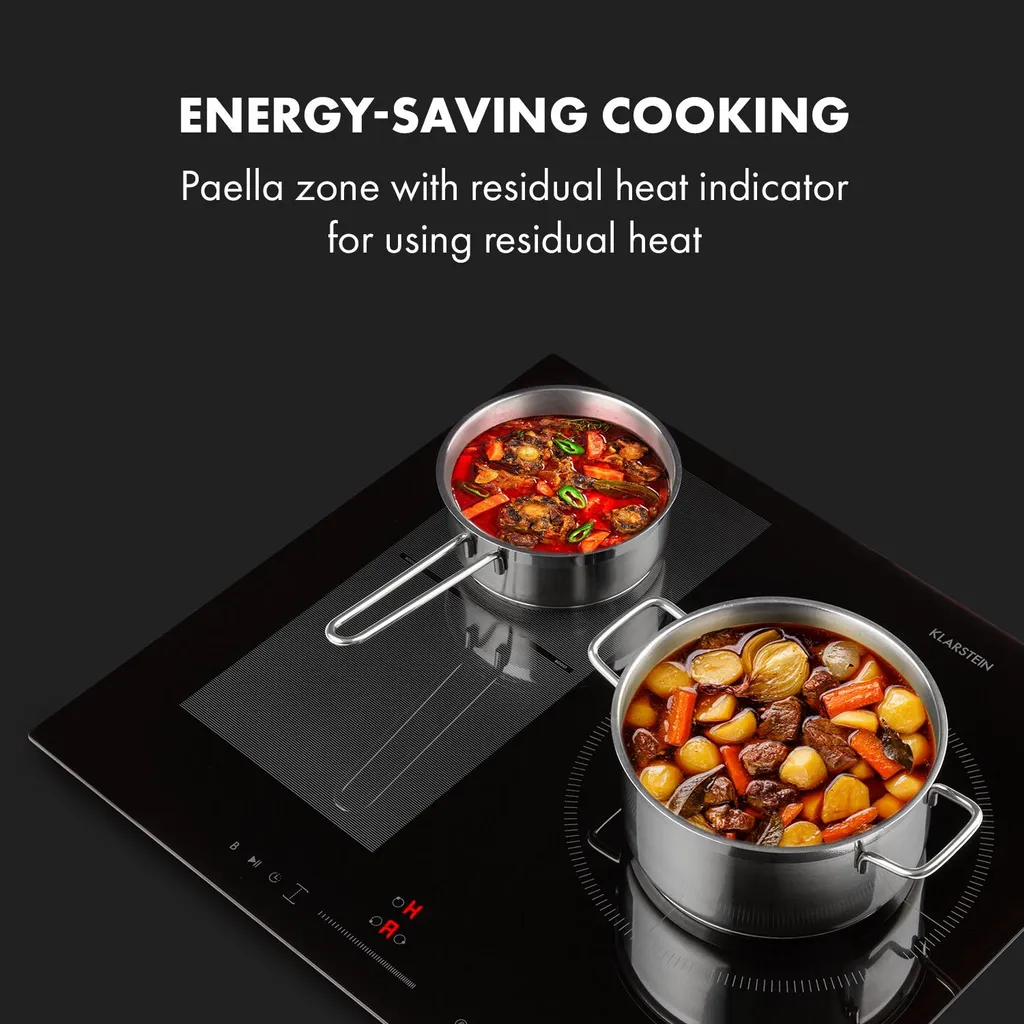 Klarstein Induktionskochfeld Einbaukochfeld Autark 60cm - 3 Zonen - FlexZone - 6600 W 9 Leistungsstufen Paella Zone Glaskeramik - Schwarz Einbau Glaskeramikkochfeld 3 Kochfelder Platten Elektro Einbaukochfeld Induktion Kochfeld Induktion 9 Klarstein Induktionskochfeld Einbaukochfeld Autark 60cm - 3 Zonen - FlexZone - 6600 W 9 Leistungsstufen Paella Zone Glaskeramik - Schwarz Einbau Glaskeramikkochfeld 3 Kochfelder Platten Elektro Einbaukochfeld Induktion Kochfeld Induktion - Image 7