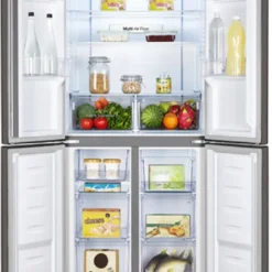 Hisense RQ515N4AC2 Cross Door Kühl-Gefrierkombination - NoFrostPlus - Multi Air Flow - SuperCool - Langlebiger Inverter - LED Display - Nettofassungsvermögen 427 L: Kühlteil 265 L / Gefrierteil 129 L - Super Cool - Edelstahl – Optik -Angebote Herd Liebe Store d2d0acb7b80f61daedac611ff2d334e4