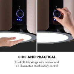 Klarstein Skyfall Smart Inselhaube,App- Und Gestensteuerung,45 X 42 Cm (ØxB),freihängend,Umluftbetrieb/Abluft,3 Stufen,402 M³/h,200 W,LED Beleuchtung,EEK C,inklusive Aluminium-Fettfilter Und 2 Aktivkohlefiltern,Wifi,illuminierter Touch-Drehregler,Dunstabzugshaube,Edelstahl,gold -Angebote Herd Liebe Store d2d18745bfdf7934d3e1e89a4d160036