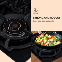 Klarstein Ignito Max 4 , Gaskochfeld , 4-flammig Glaskeramik , Ektrische Zündung , Geringere Energiekosten , 9,1 KW , 60 Cm -Angebote Herd Liebe Store d3623bbf50088a6f0eab8314f78240d3