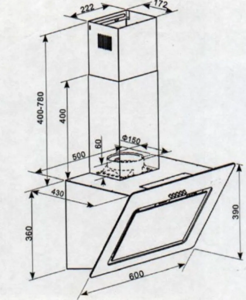 PKM Dunstabzugshaube Mit Randabsaugung Kopffreihaube S7-60ABTH Glas Schwarz 60cm 10 PKM Dunstabzugshaube Mit Randabsaugung Kopffreihaube S7-60ABTH Glas Schwarz 60cm - Image 8