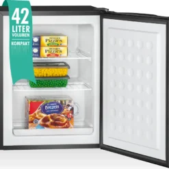 Bomann® Gefrierschrank, 42L Nutzinhalt, Mini Gefrierschrank Mit 2 Herausnehmbaren Gitterablagen, Gefrierschrank Mit Wechselbarem Türanschlag & Stufenloser Temperaturreglung - GB 7236 Schwarz