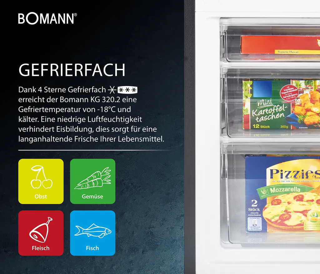 Bomann Kühl-Gefrierkombination KG 320.2 Weiß 175 Liter 9 Bomann Kühl-Gefrierkombination KG 320.2 Weiß 175 Liter - Image 7