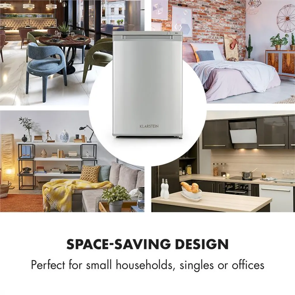 Klarstein Garfield XXL Gefrierschrank , , 81 Liter Gesamtvolumen , 3 Durchsichtige Boxen , Thermostat Mit 3 Stufen , Höhenausgleichende Füße , 39 DB , Silber 6 Klarstein Garfield XXL Gefrierschrank , , 81 Liter Gesamtvolumen , 3 Durchsichtige Boxen , Thermostat Mit 3 Stufen , Höhenausgleichende Füße , 39 DB , Silber - Image 4