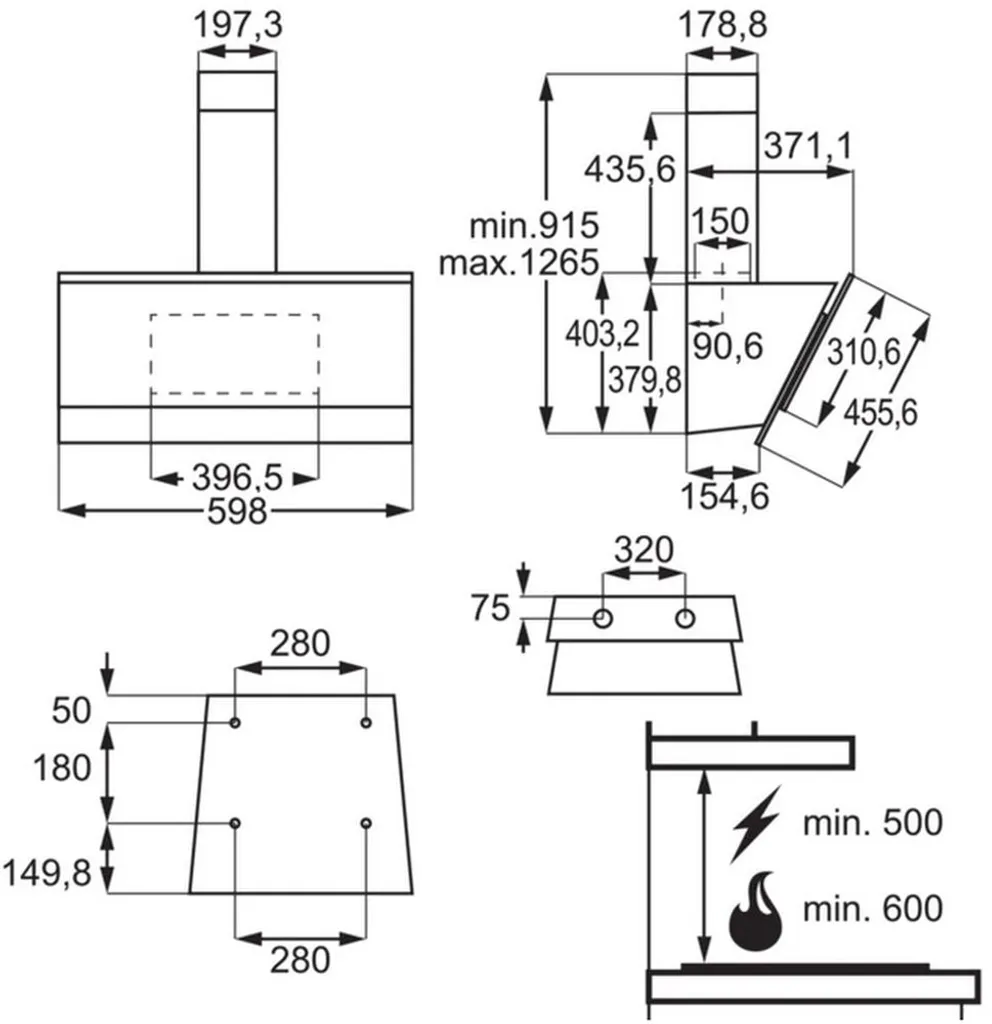 Zanussi - ZFV816K - Kopffrei-Haube - Schwarz - 60 Cm 4 Zanussi - ZFV816K - Kopffrei-Haube - Schwarz - 60 Cm - Image 2
