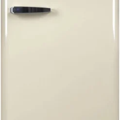 Amica KS 15615 B, Kühlschrank Mit Gefrierfach Im Retro Design, 85 Cm Höhe, Coffee Cream,