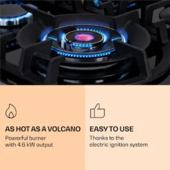 Klarstein Ignito Max 4 , Gaskochfeld , 4-flammig Glaskeramik , Ektrische Zündung , Geringere Energiekosten , 9,1 KW , 60 Cm -Angebote Herd Liebe Store e039921554fc1e1896f6b9d371134950