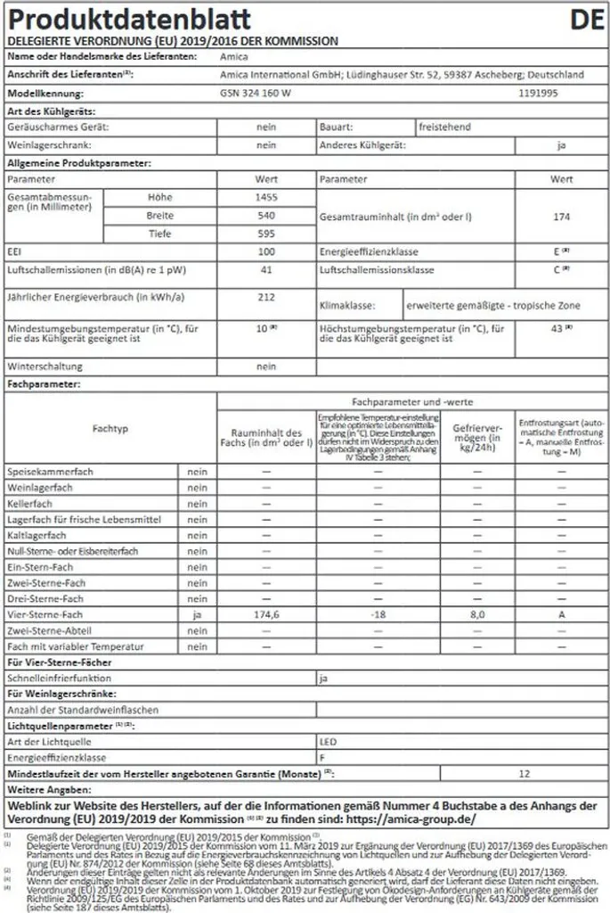 Amica - GSN 324 160 W - Gefrierschrank - NoFrost 7 Amica - GSN 324 160 W - Gefrierschrank - NoFrost - Image 5