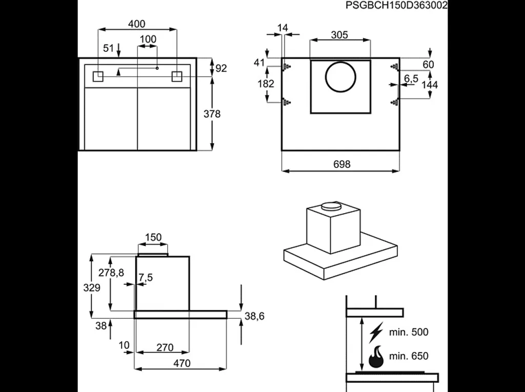 Electrolux Unterbauhaube Flachschirmhaube 70cm Max.400m³/h Hob²Hood Funktion SilenceTech EFT6576OX 12 Electrolux Unterbauhaube Flachschirmhaube 70cm Max.400m³/h Hob²Hood Funktion SilenceTech EFT6576OX - Image 10