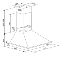 PKM Dunstabzugshaube Edelstahl Kaminhaube Esse Wandhaube 9090-2H 90cm 363,7 M³/h -Angebote Herd Liebe Store e448644098beae8a4e07f3f12e41cf51