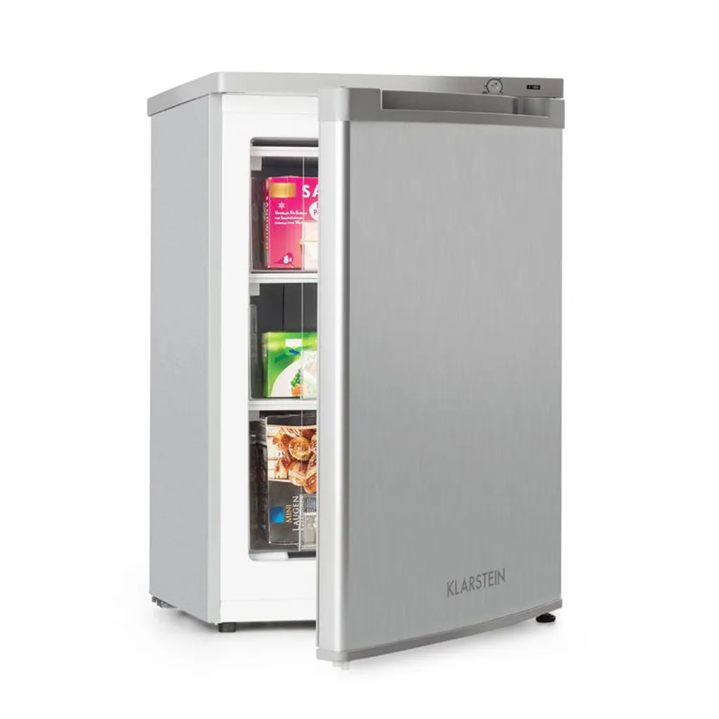 Klarstein Garfield XXL Gefrierschrank , , 81 Liter Gesamtvolumen , 3 Durchsichtige Boxen , Thermostat Mit 3 Stufen , Höhenausgleichende Füße , 39 DB , Silber 3 Klarstein Garfield XXL Gefrierschrank , , 81 Liter Gesamtvolumen , 3 Durchsichtige Boxen , Thermostat Mit 3 Stufen , Höhenausgleichende Füße , 39 DB , Silber