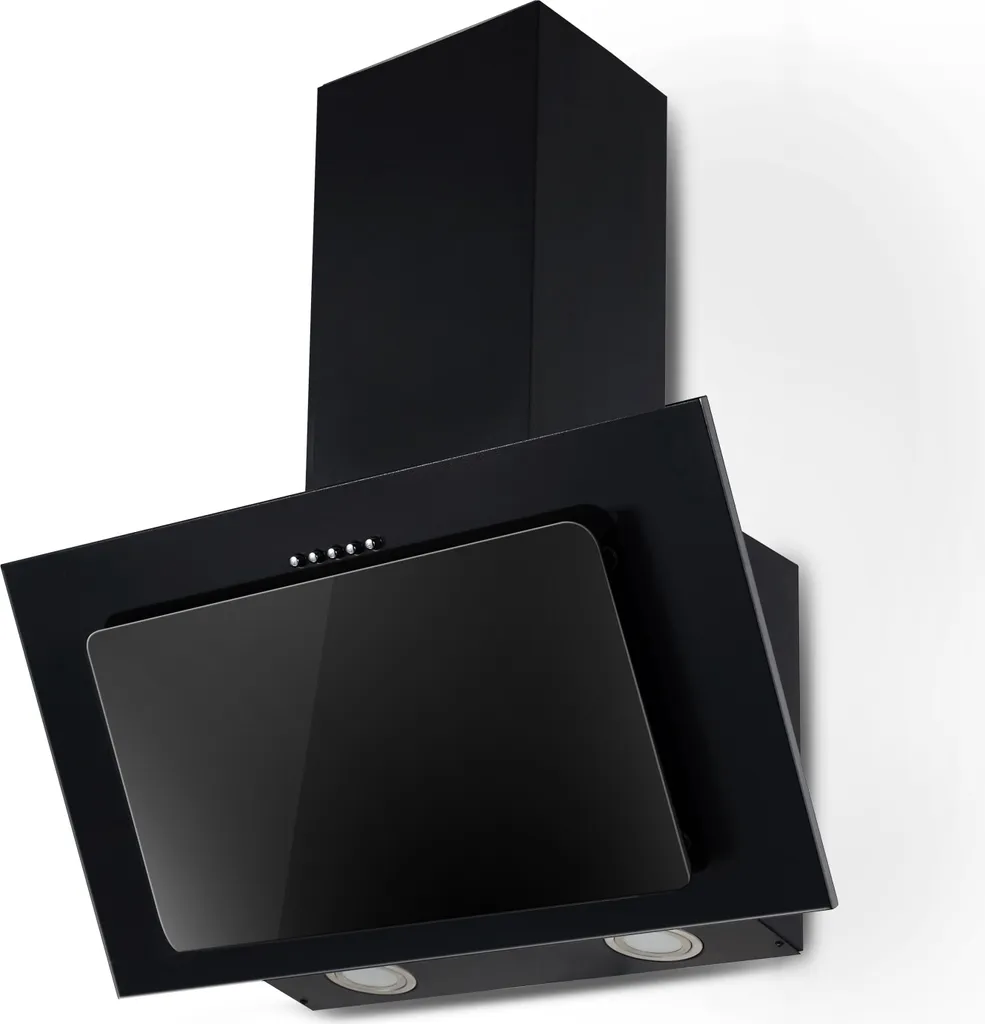 MS Dunstabzugshaube Schräghaube Kopf-frei Glas 60 Cm Schwarz LED + Umluftfilter 4 MS Dunstabzugshaube Schräghaube Kopf-frei Glas 60 Cm Schwarz LED + Umluftfilter - Image 2