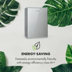 Klarstein Delaware Kühlschrank, 76 Liter Fassungsvermögen, , 2 Flexible Glasböden, Gefrierfach: 4 Liter, Flaschenfach Bis 2 Liter, Silber / Grau -Angebote Herd Liebe Store e7737795401aa131dab940b642753898