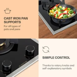 Klarstein Goldflame Domino Prime Gaskochfeld , 2-flammig Messing-Brenner , 4,2 KW, Glaskeramik , Inklusive Schlauch Und Druckminderer -Angebote Herd Liebe Store e8aefd0e7345c0b3dddd5a7370d48b6f