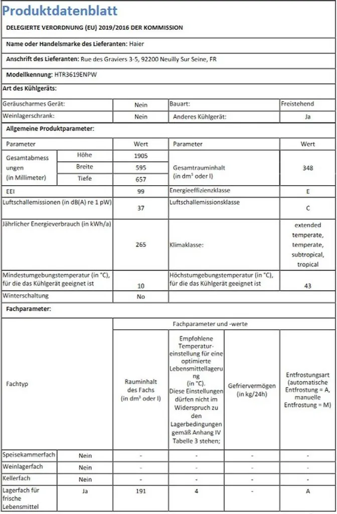 Haier HTR3619ENPW 3 Door Kühl-Gefrier-Kombination Weiß Super Gefrierfunktion 10 Haier HTR3619ENPW 3 Door Kühl-Gefrier-Kombination Weiß Super Gefrierfunktion - Image 8