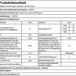 Gorenje GV 520 E 10 EB, Voll Integriert, Slimline (45 Cm), Schwarz, 11 Maßgedecke, 47 DB, Eco 45 ºC, Intensive 60 ºC, Schnell, Spülen, Standard 60 °C -Angebote Herd Liebe Store e978e96c346d0ec40d39f7b557e146d3